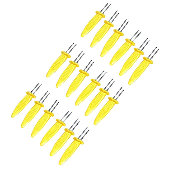 Chef Craft 6pc Jumbo Corn Holders Cob Skewers Set with Stainless Steel Pins 3 Sets