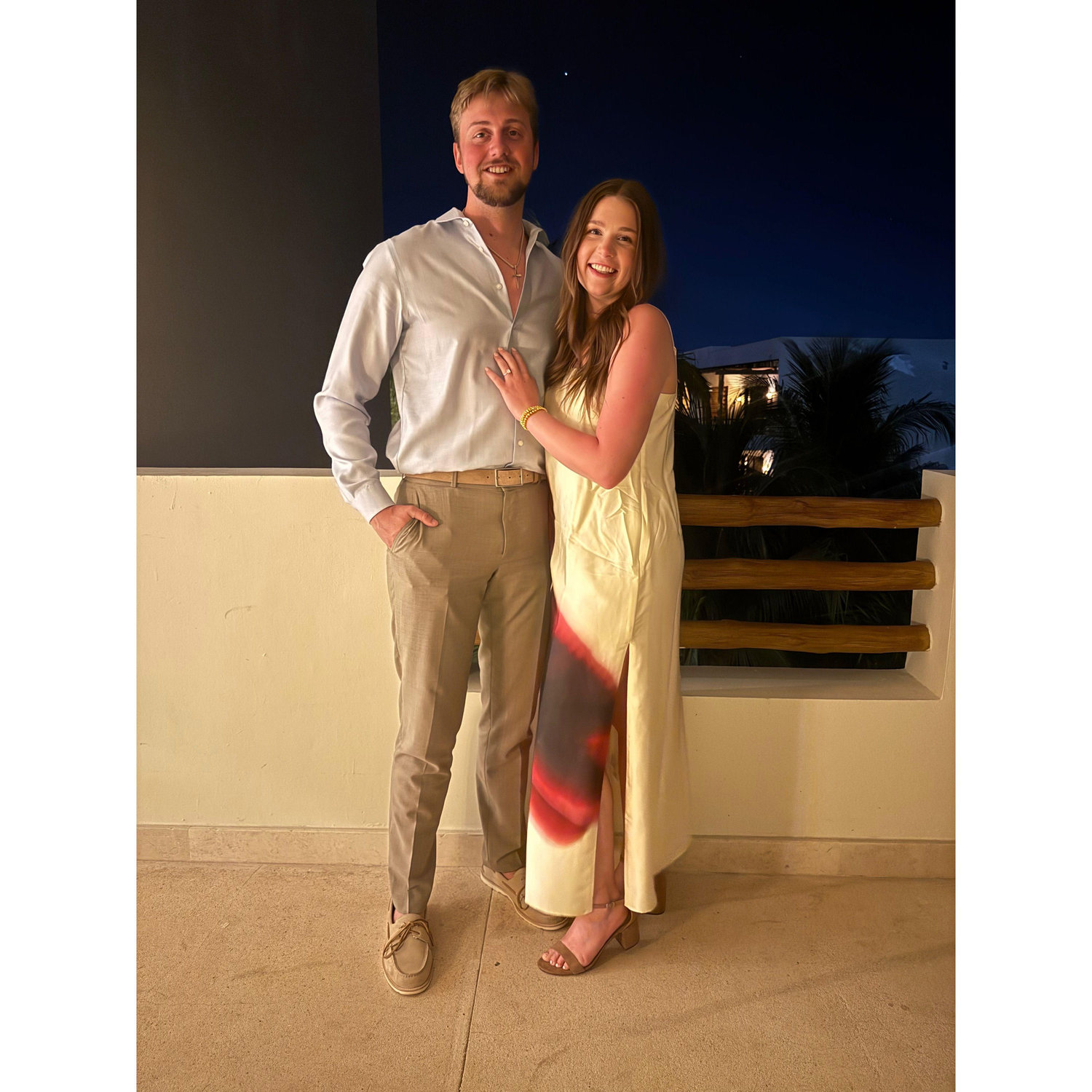Got all snazzy for dinner in Mexico!