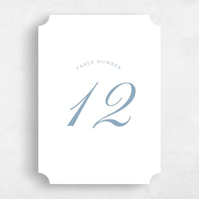 Blue Ticket Wedding Table Number - Bellisi