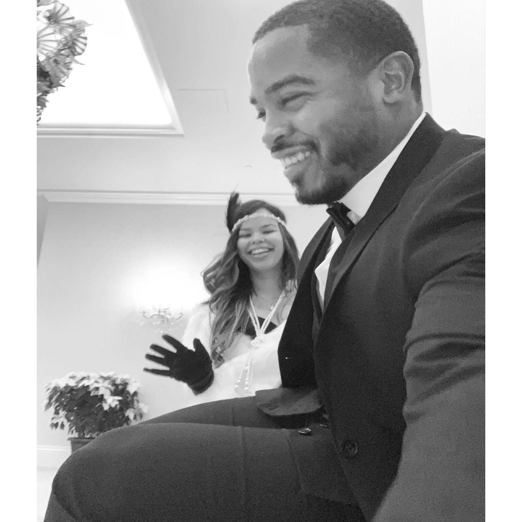 Laughing the night away. Never a dull moment with you.