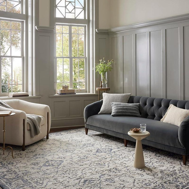 Loloi Magnolia Home by Joanna Gaines Gigi Collection GIG-02 Ivory/Blue 7'-10" x 10' Area Rug