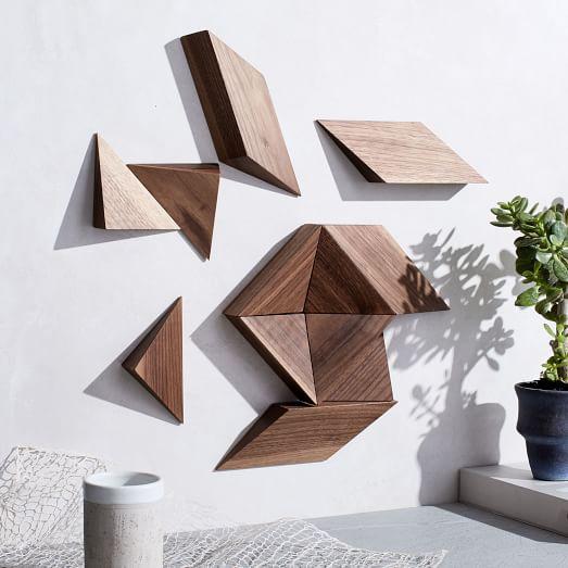makgoods Modular Wall Art, 12 Piece, Walnut