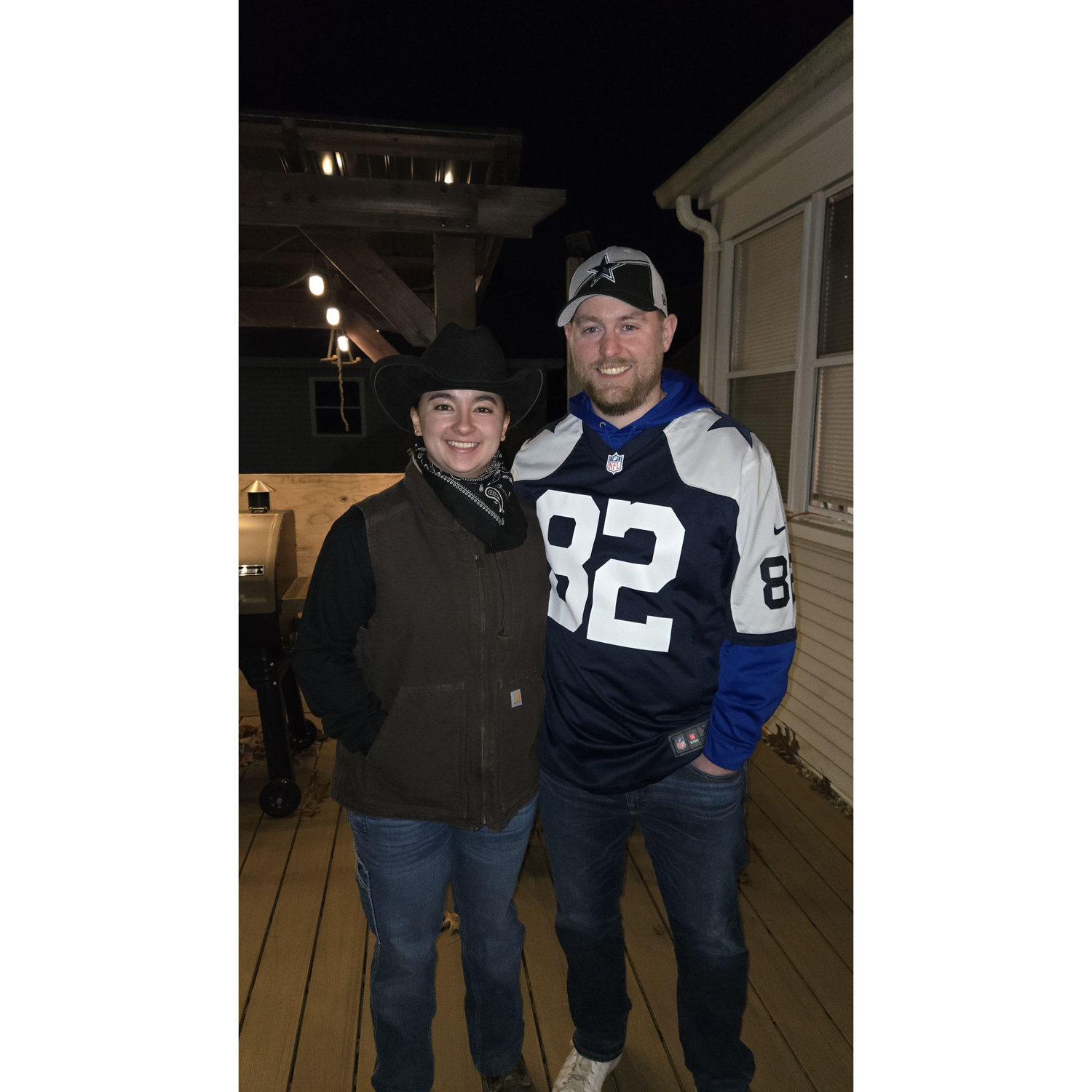 Halloween costumes... we were both "cowboys".