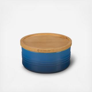 Short Canister with Wood Lid