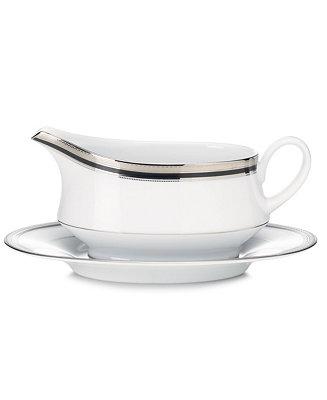 Noritake Bone China Austin Platinum Gravy with Tray