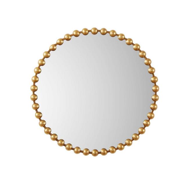 36" Dia Marlowe Round Decorative Wall Mirror Gold