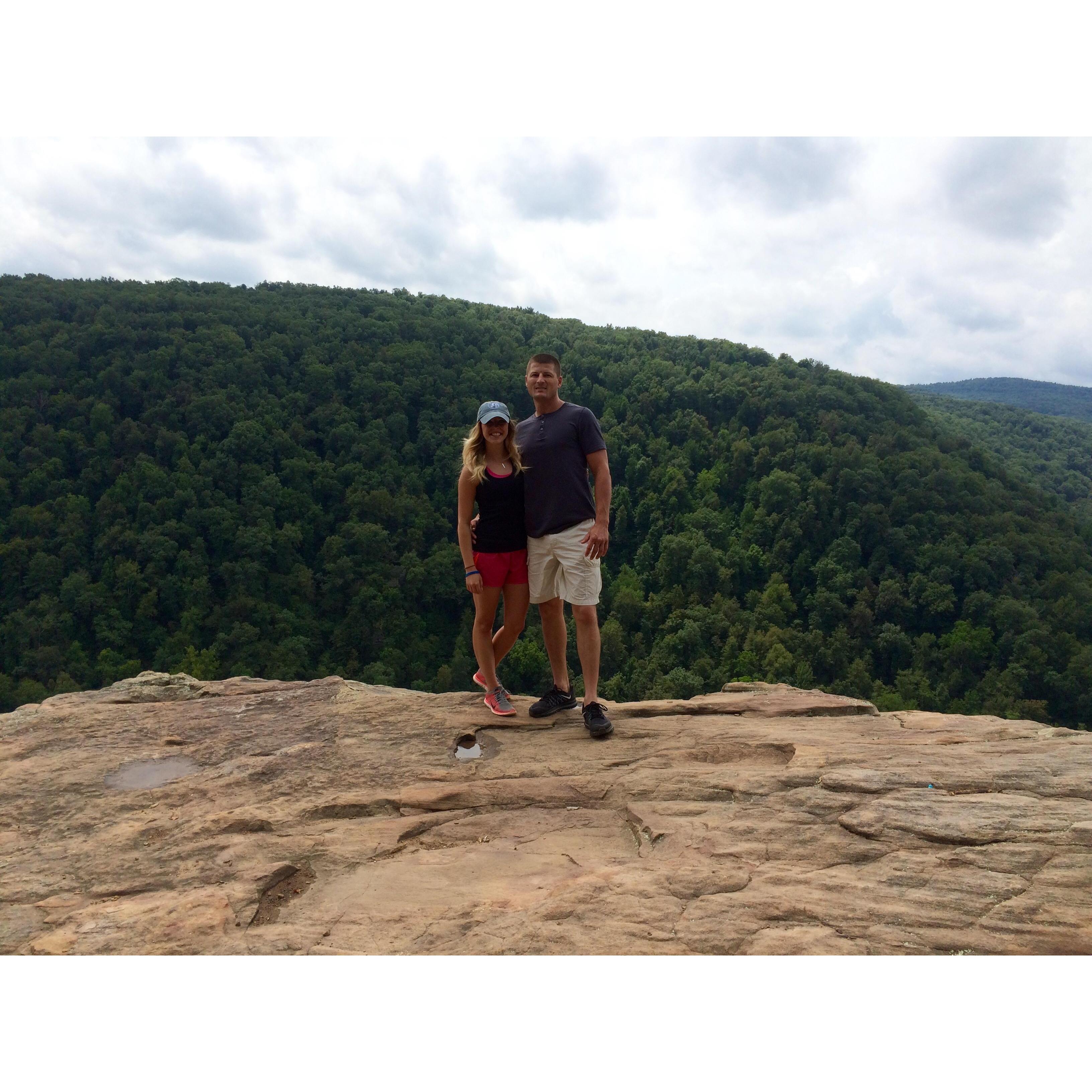 Our first vacation together to Ponca, Arkansas for a weekend of hiking, waterfalls, dry counties, and a quaint little log cabin.