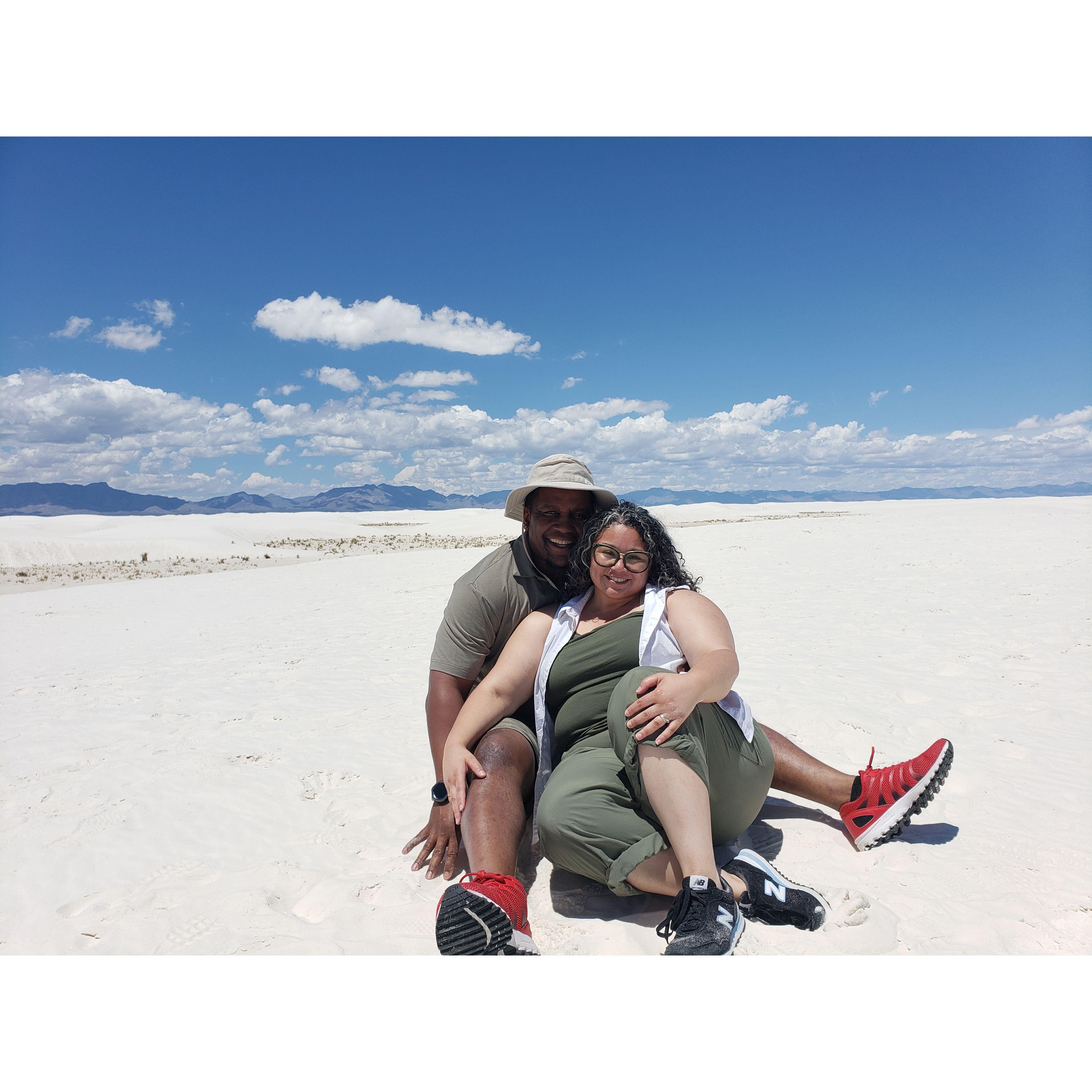 White Sands, NM with no sight of water.