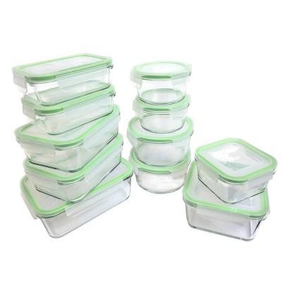 Kinetic GoGreen Glassworks 22-Piece Oven Safe Glass Food Storage Container Set with Lid