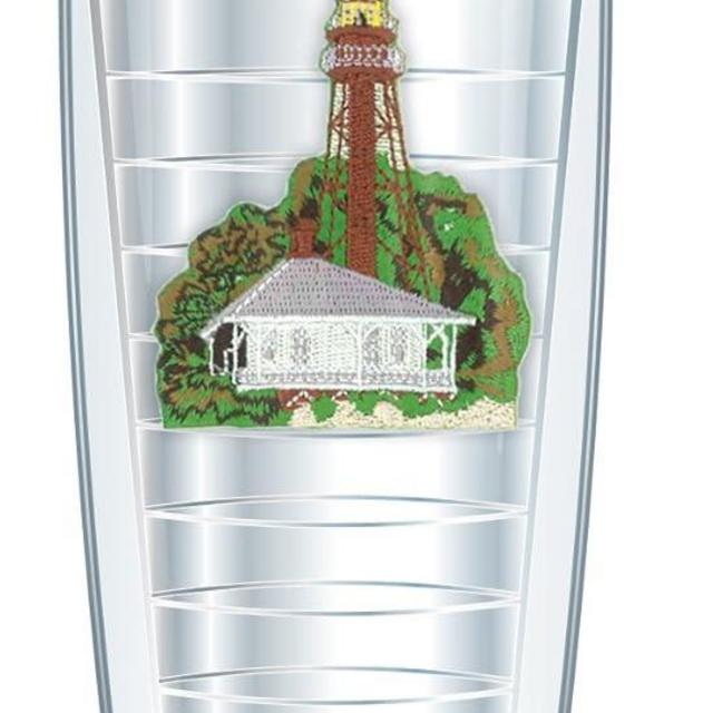 Signature Tumblers Sanibel Florida Lighthouse Emblem on Clear 22 Ounce Double-Walled Travel Tumbler Mug with Grass Green Easy Sip Lid
