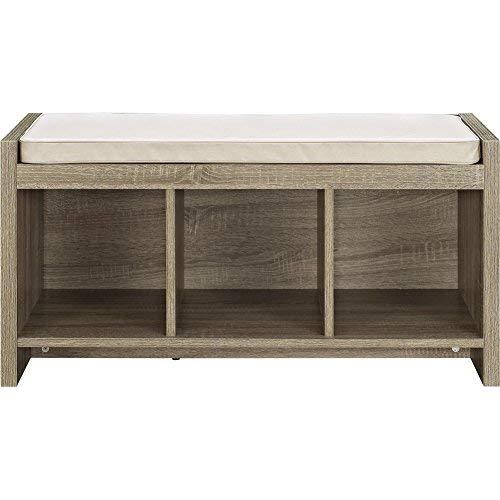 Altra Penelope Entryway Storage Bench with Cushion, Sonoma Oak
