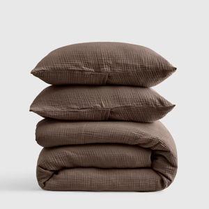 Organic Airy Gauze Duvet Cover Set - Chocolate, King/Cal King