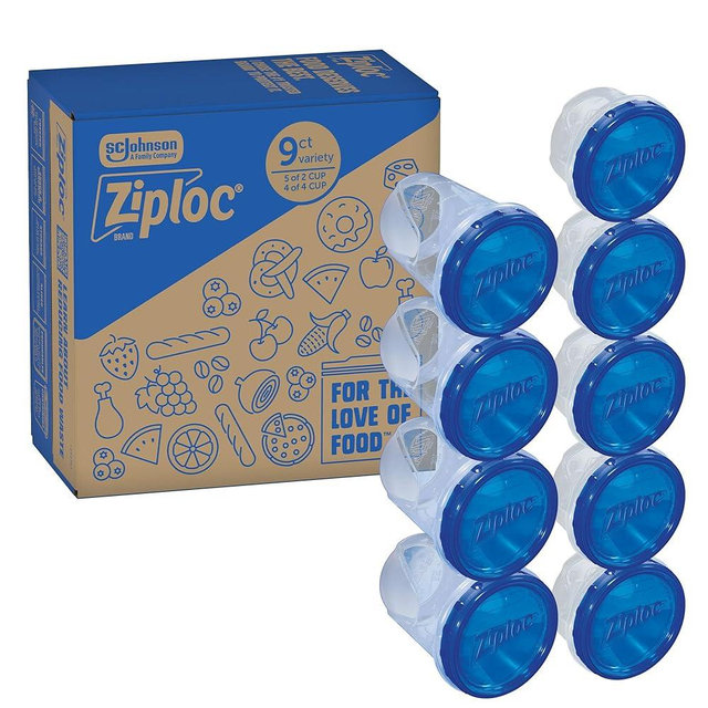 Ziploc Twist 'n Loc Food Storage Meal Prep Containers Variety Pack, 9 Count