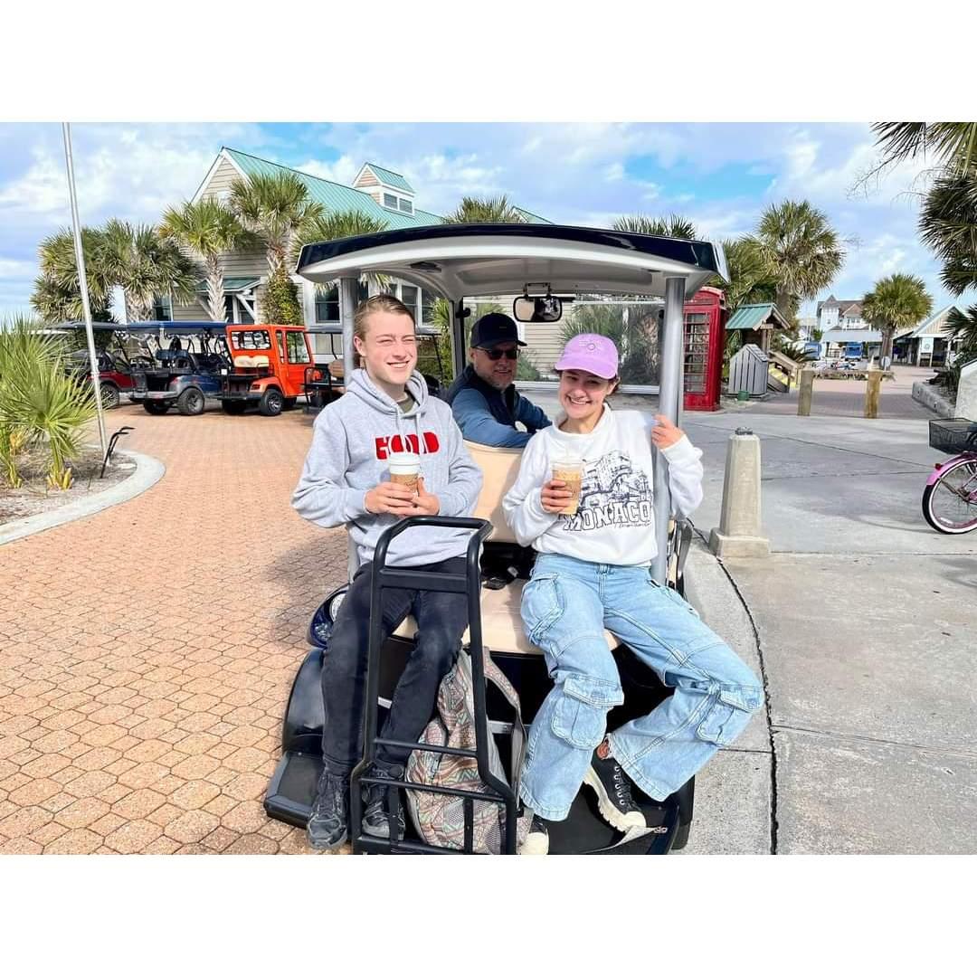 Riding on Bald Head island SC, with Cassidys father!