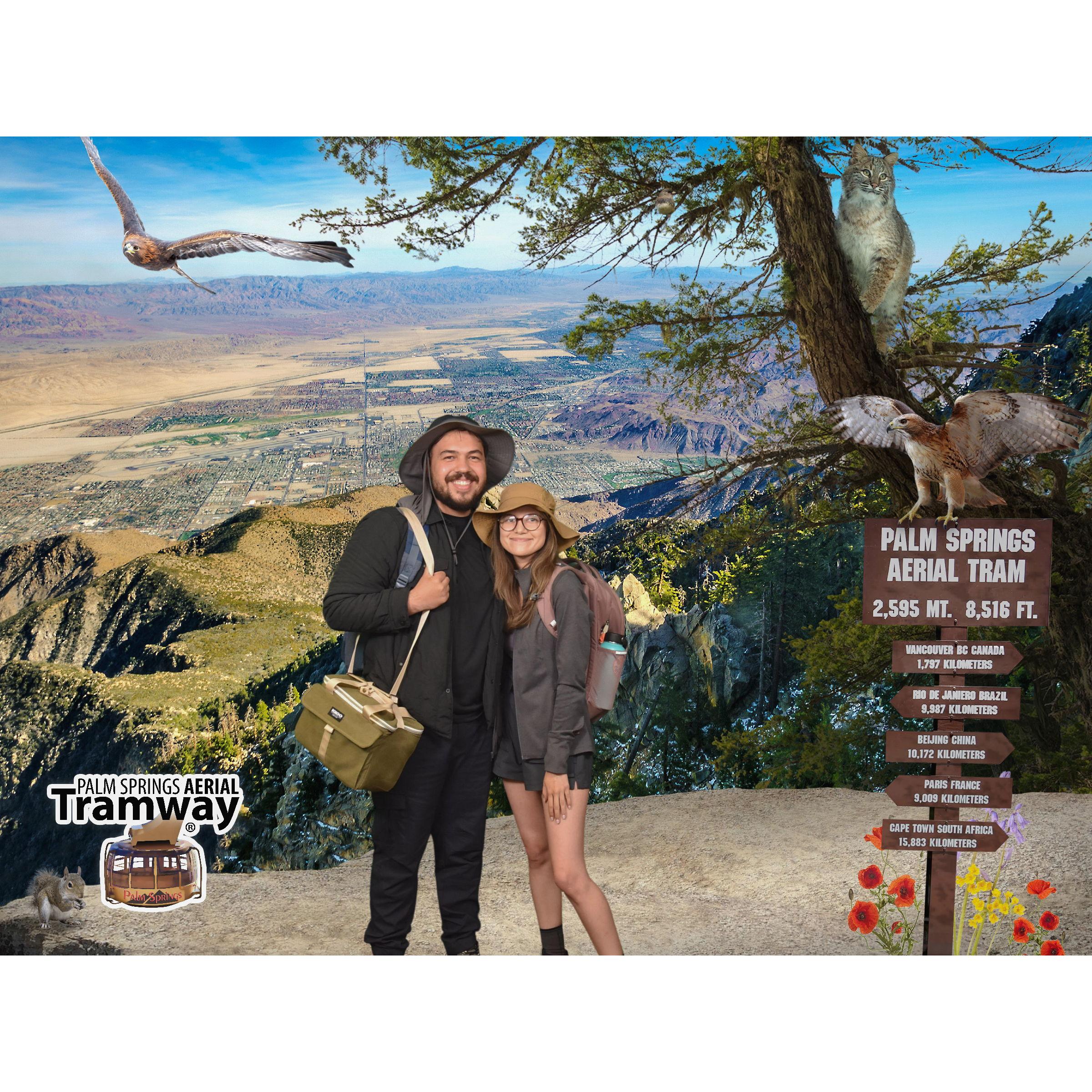 We're engaged! (This was actually taken right before our hike.)