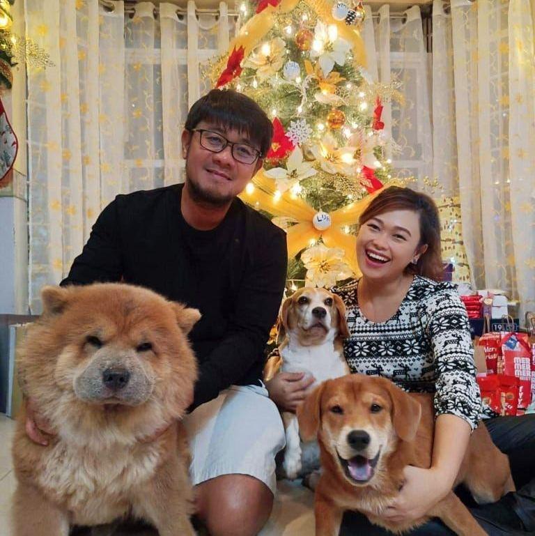 With our three babies. Now we are growing and adopting so many more.