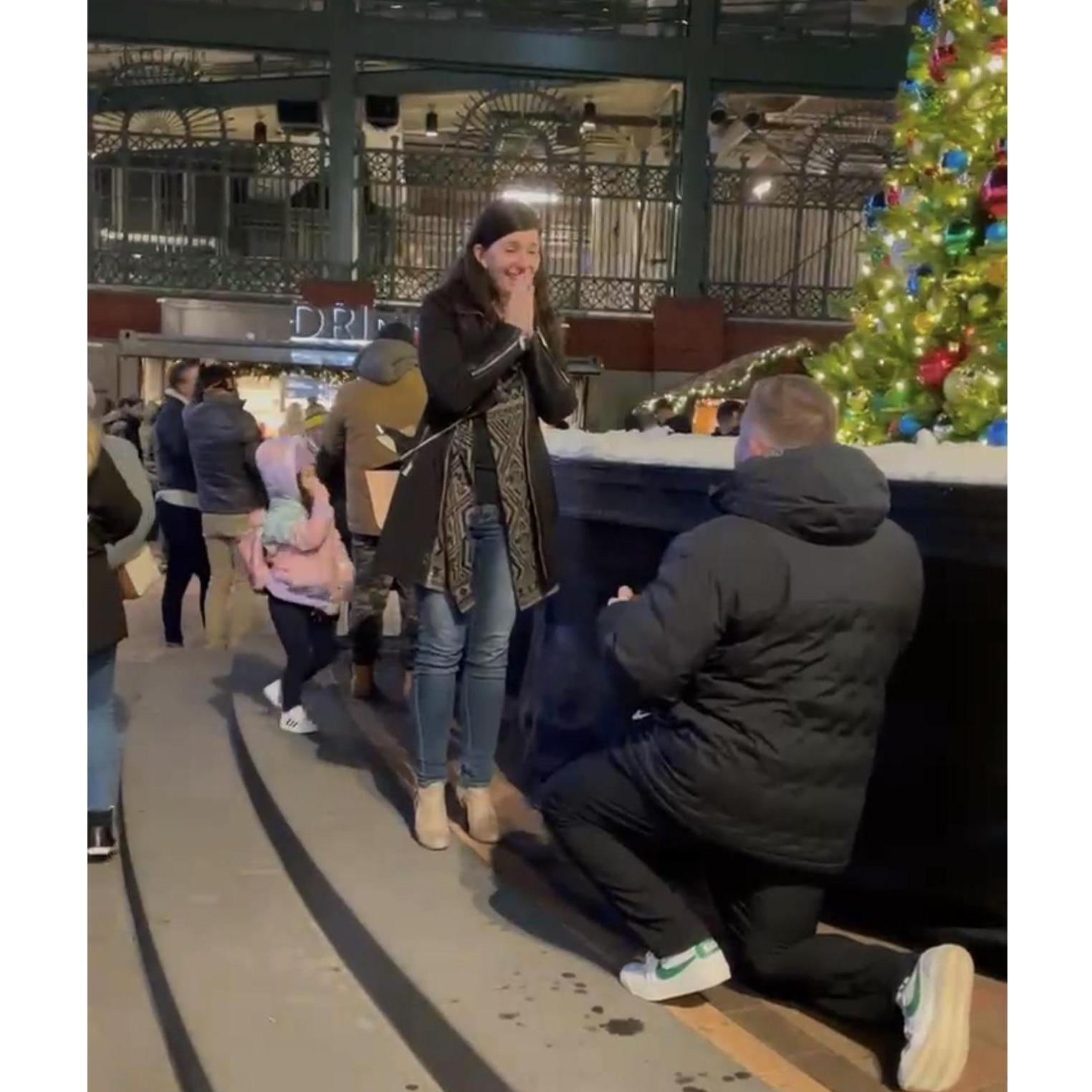 He said, "Are you ready for this?" Her response, "No!"
