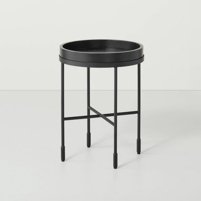 Wood & Metal Accent Table Black - Hearth & Hand™ with Magnolia