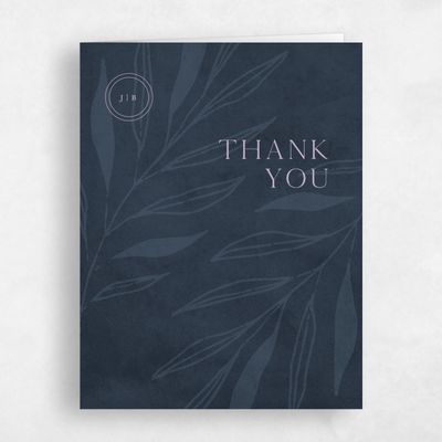 Dark Cobalt, Blue Wedding Thank You - Castille Portrait
