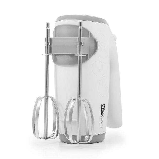 Elite Cuisine 5 Speed Hand Mixer with Beater Storage