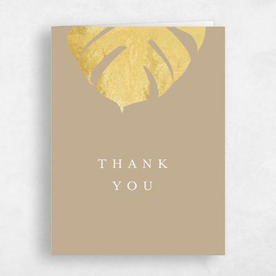 Tan, Brown Wedding Thank You - Maui Portrait Foil