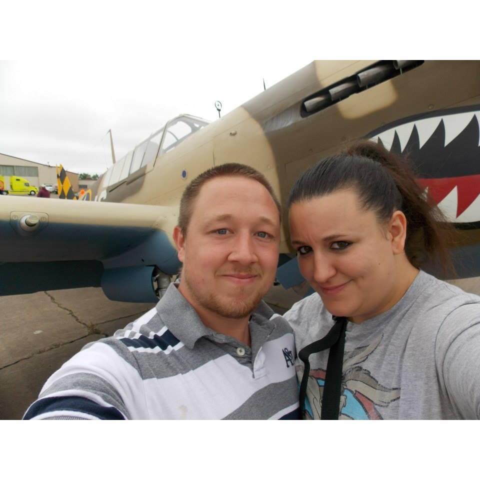 Enjoying the Duluth AirShow looking at planes since the planes weren't able to fly this day.