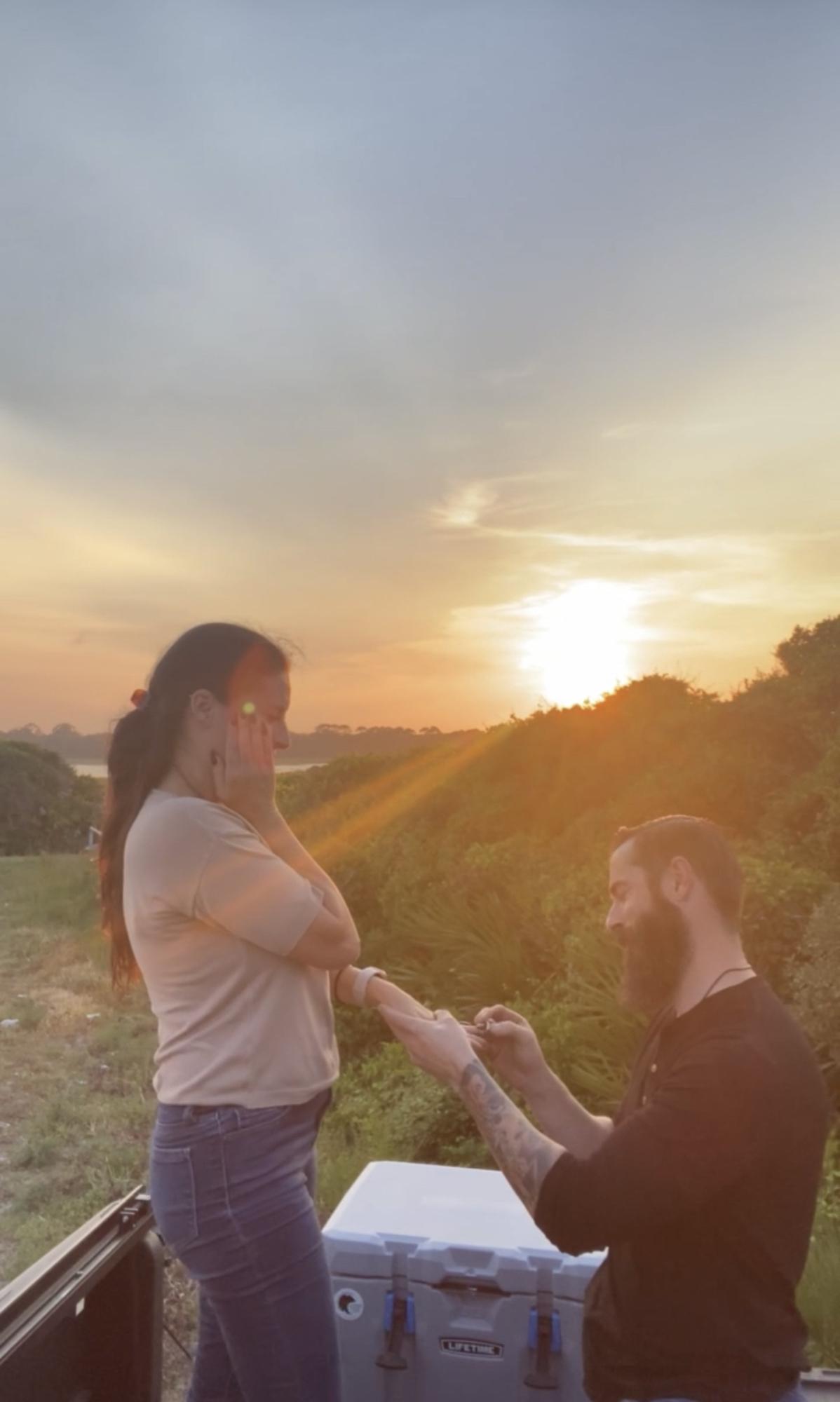 Candace thought they were just celebrating a quiet moment for her birthday until Colby got down on one knee and popped the question. One year from our 3rd date in our special spot.