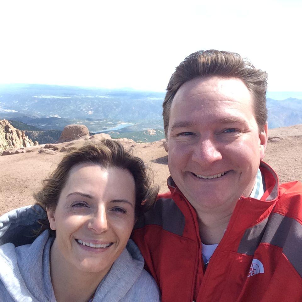 Pike's Peak, baby!  Brr...cold and windy