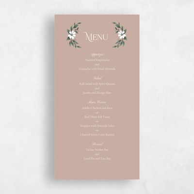 Latte, Brown Wedding Menu - Melcher