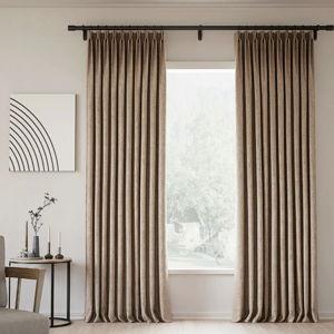 Pinch Pleated Lille Linen Memory Trained Blackout Curtains Natural Pink Lemonade Modern Custom Drapes