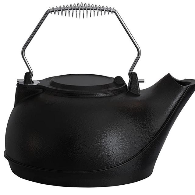 Fire Beauty Humidifying Iron Kettle，Stove Humidifier，Wood Stove Kettle，Cast Iron，Chrome handle