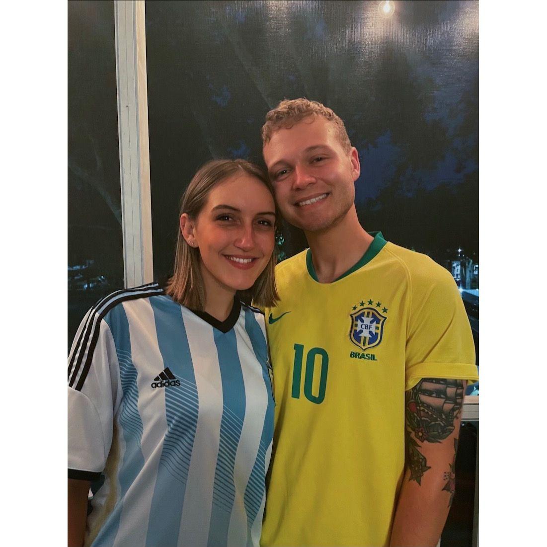 We started dating during the Copa America where Brazil and Argentina played each other