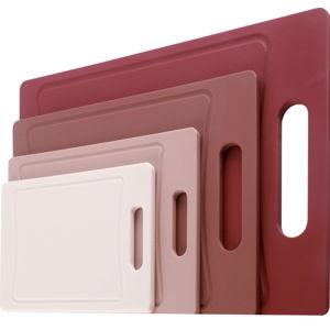 COOK WITH COLOR Non-Slip Cutting Board Set of 4, Rose