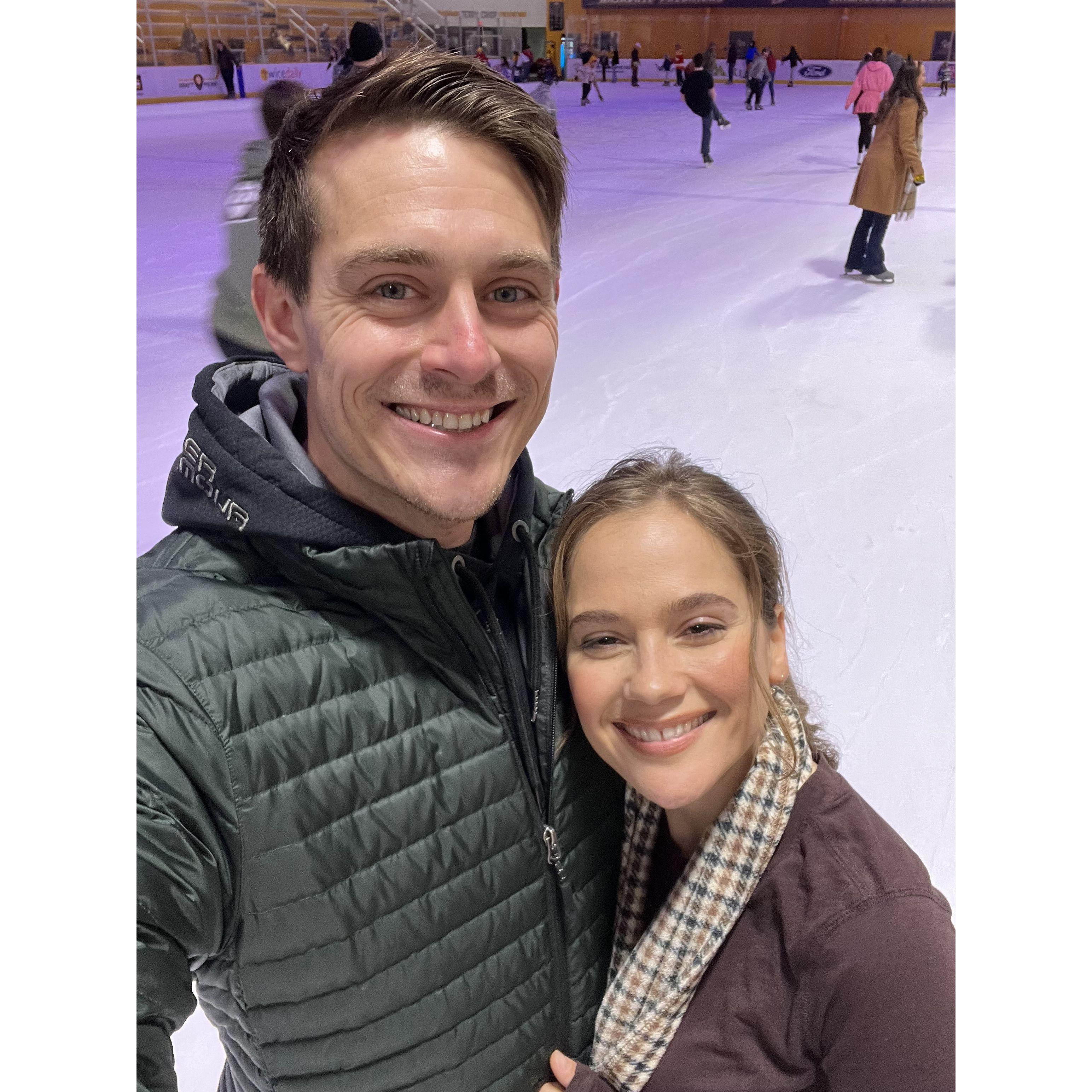 Shredding up the ice rink.