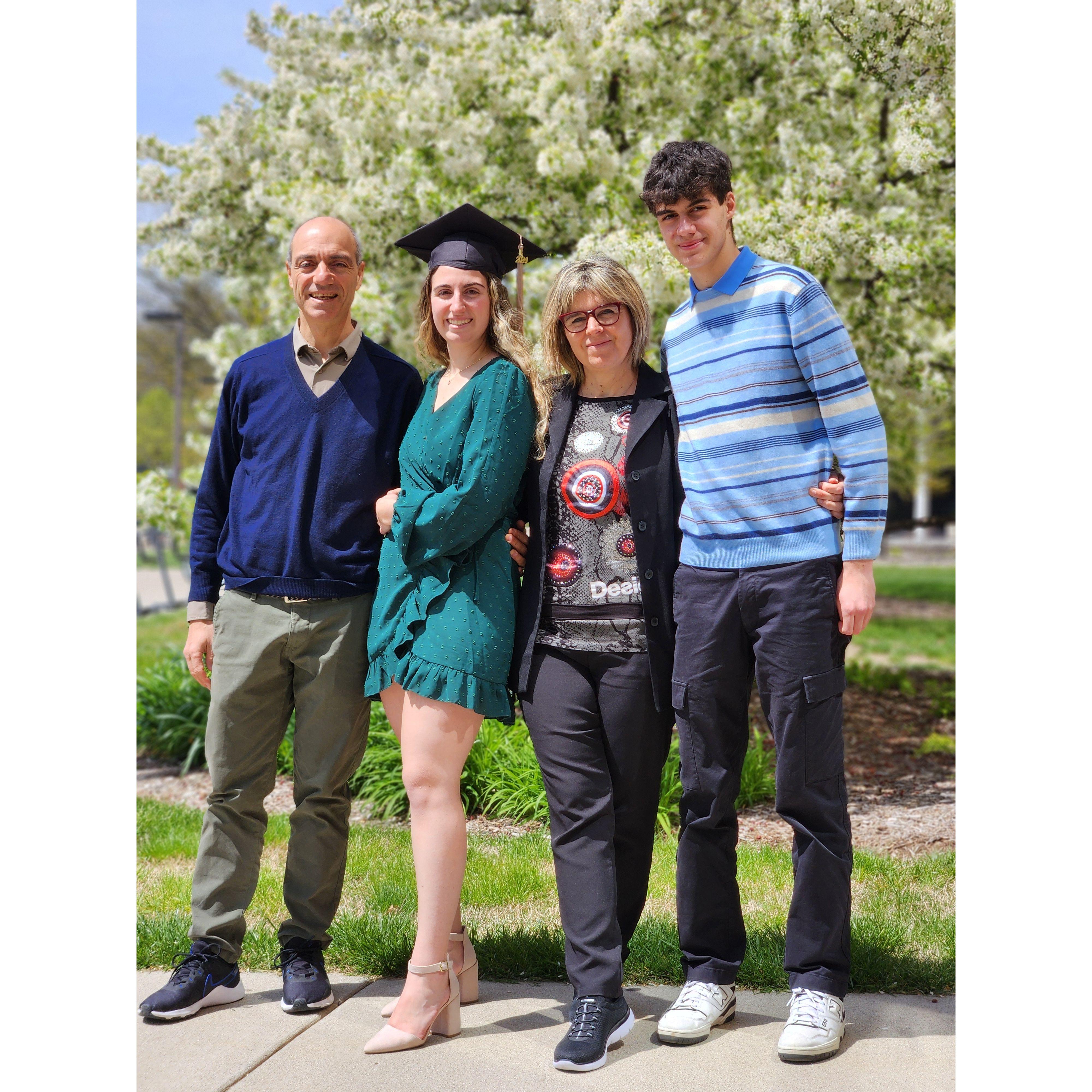 April 2024 - Daniela's family visits Lansing for her graduation from MSU's master's program!