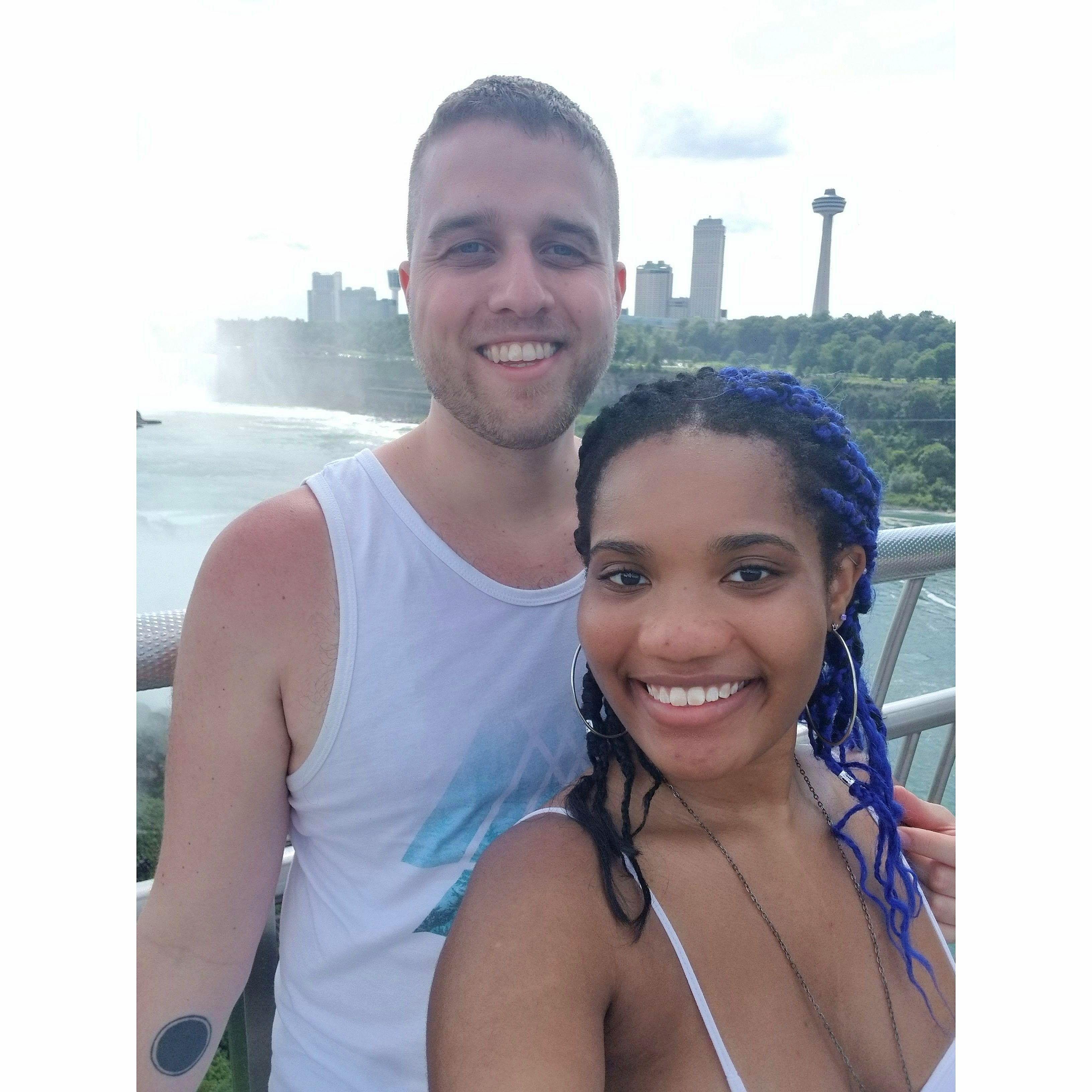 This was taken at Niagara Falls (USA) - our first vacation together!
