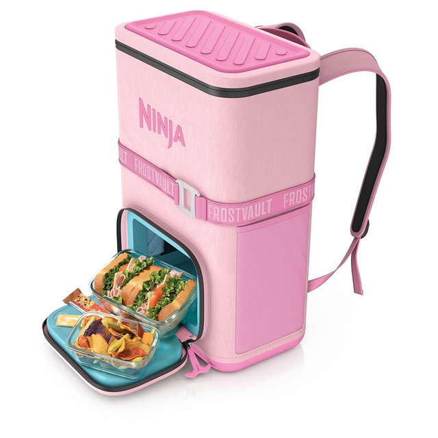 Ninja | Backpack Cooler | FrostVault Go Can Soft Cooler | Leakproof Zipper with Built in Can Opener, 2 Ice Packs & Dry Storage Drawer | for Hiking, Camping & More | 24/36 Can