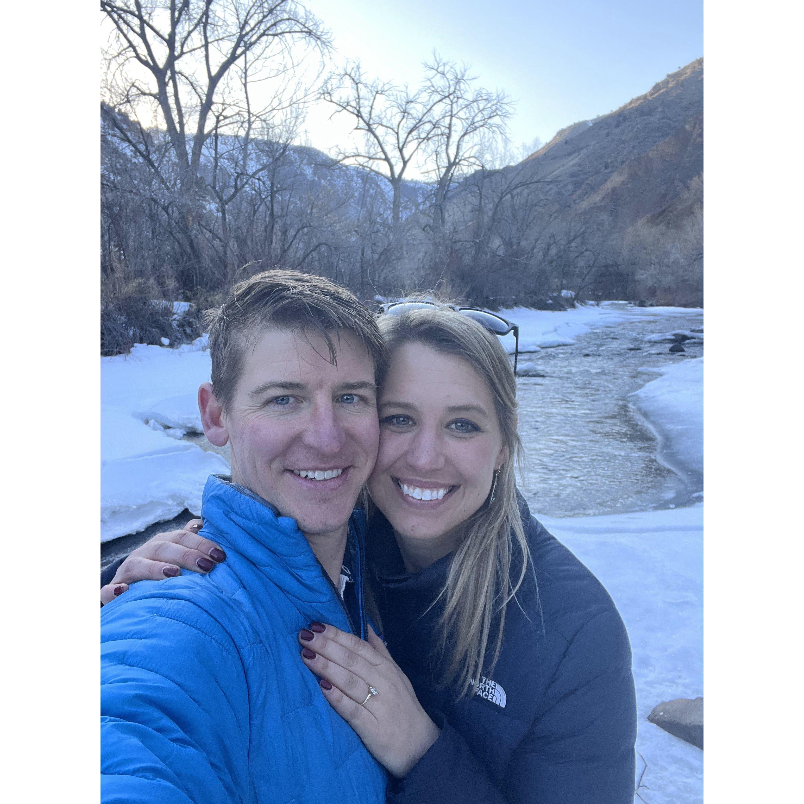 That fateful day Hannah & Chris got engaged! It was a perfect snowy day in Golden, CO.