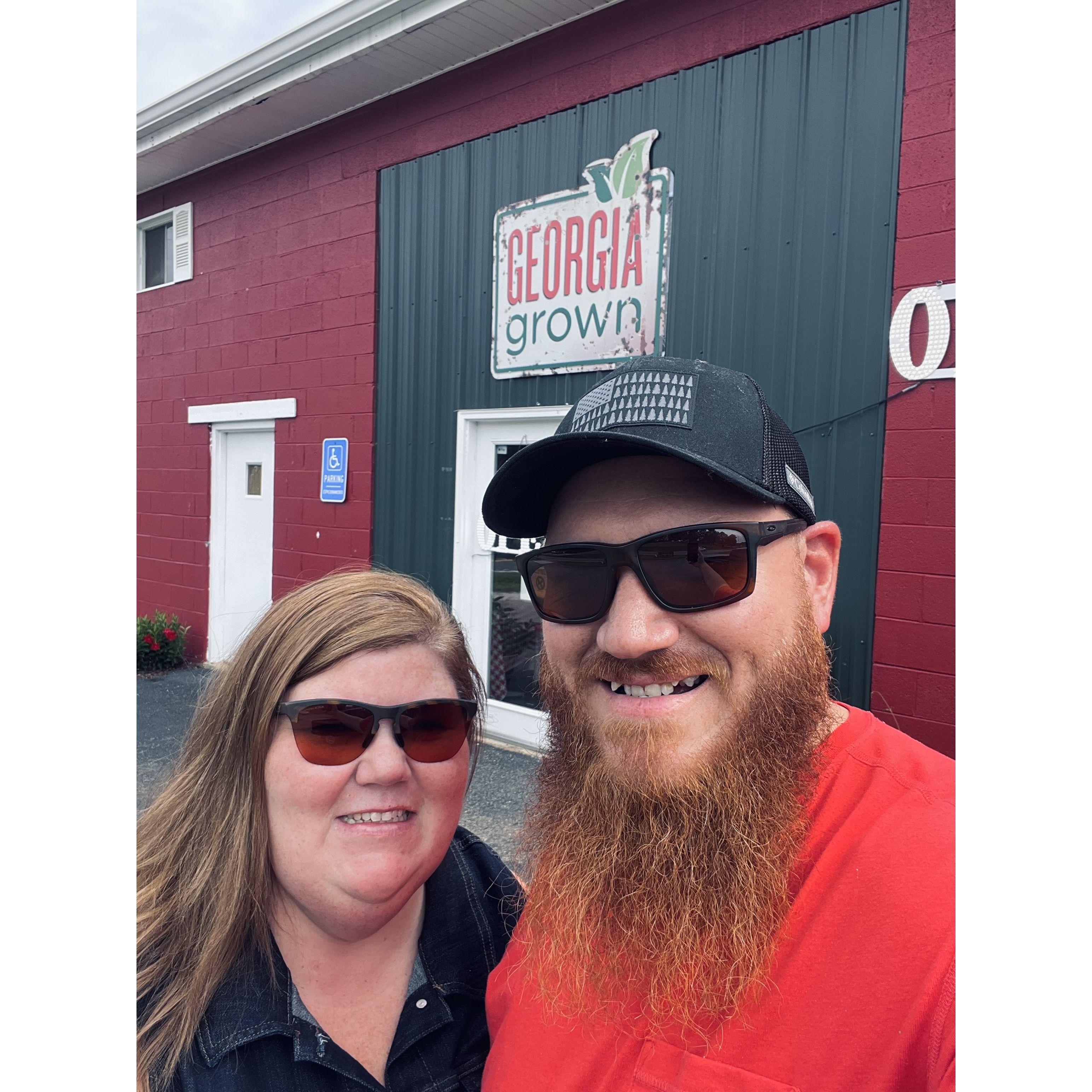 Photo opportunity at the BJ Reece Apple House in Ellijay, GA in 2022 "GEORGIA GROWN"