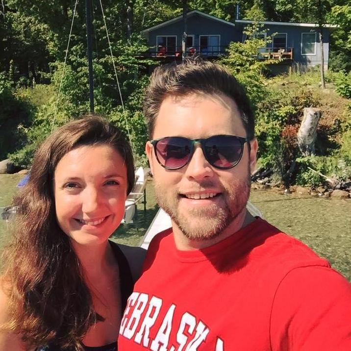 In front of Josie's parents cottage on Torch Lake