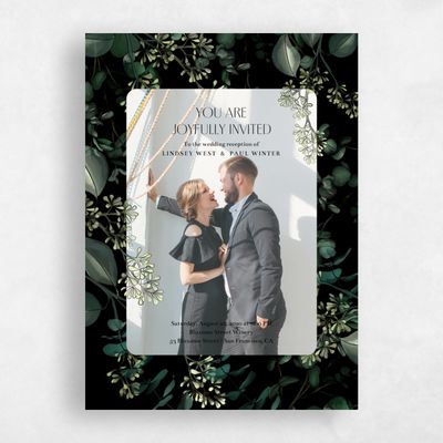 Black Bordered Wedding Invitation - Terian Elopement
