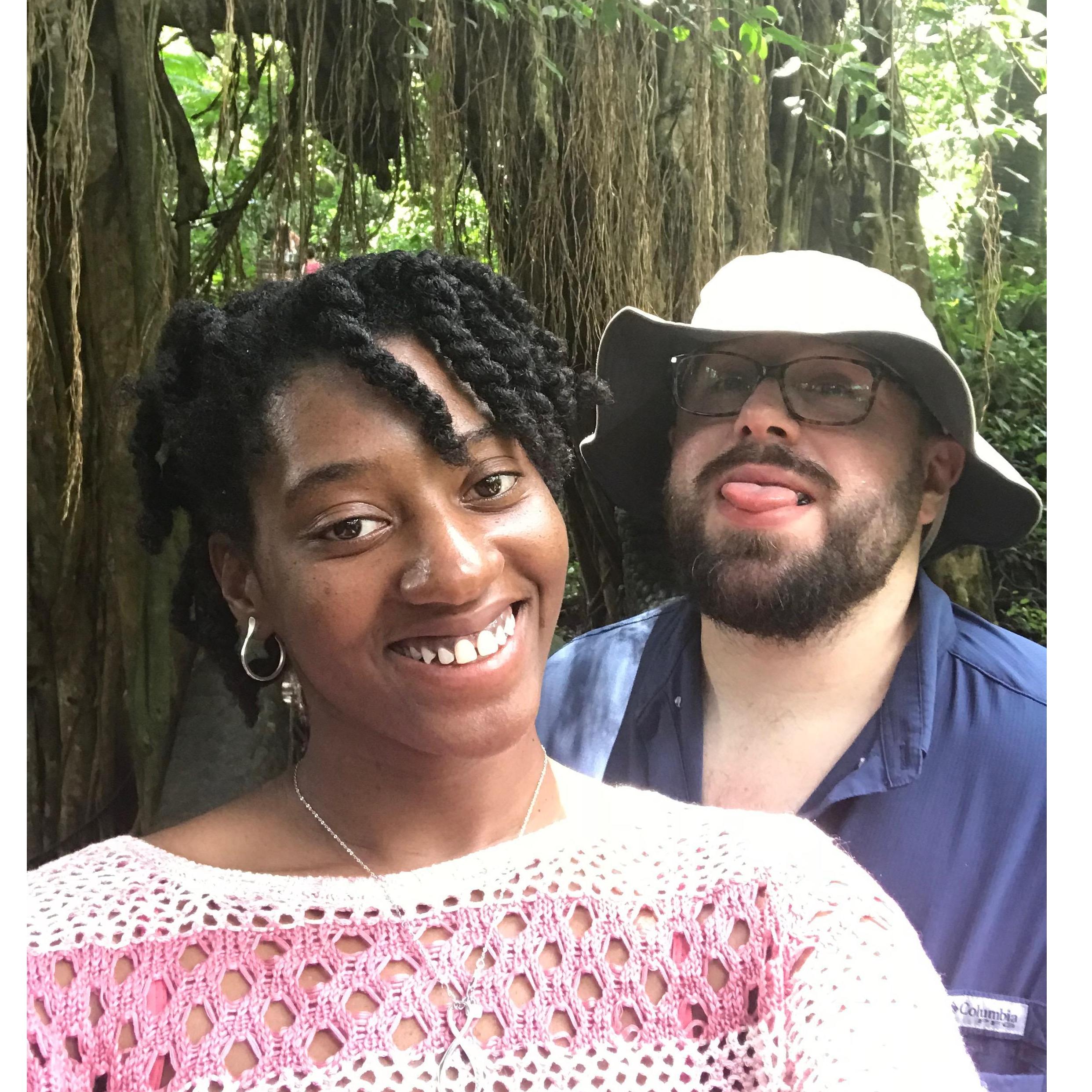 John and Nicole were in the Monkey Forest in Ubud, Bali.
