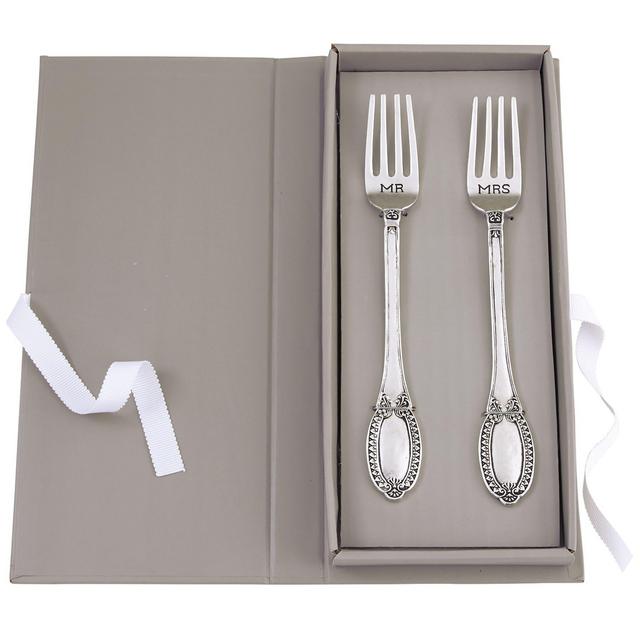 Mr. & Mrs. Wedding Cake Fork Set