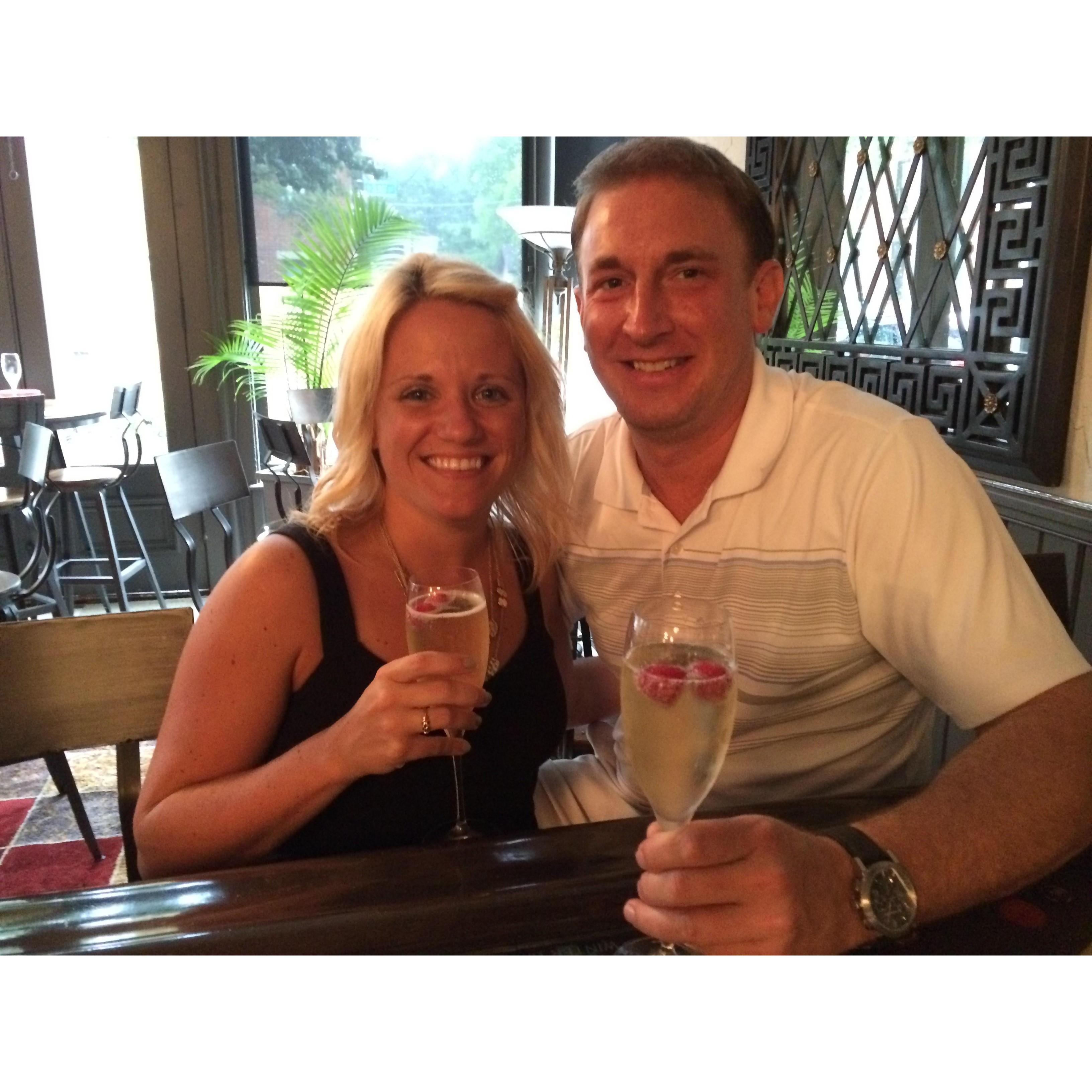 Our 6 month anniversary where we did an over the top celebration including trips to Hausfrau Haven, Lindeys, Barcelona and the Sycamore!