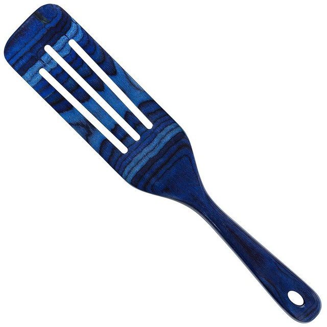 Baltique Malta Collection 13" Wooden Spurtle Spatula – Colorful Birch Wood Cooking Utensil, Nonstick Safe, Versatile Stirring & Serving Tool