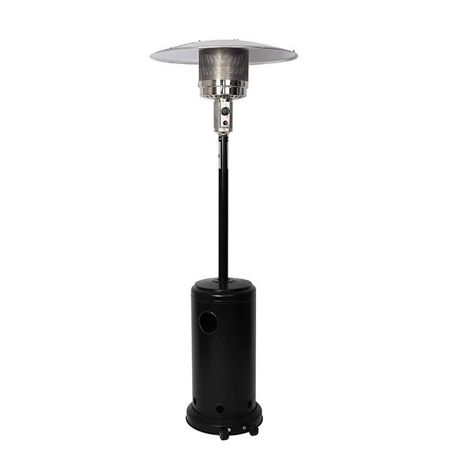 Vilobos Outdoor Patio Heater Standing Gas LP Propane Heater with Wheels 87 Inches Tall 36000 BTU for Commercial Courtyard (Black)