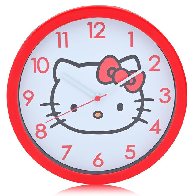 Accutime Hello Kitty Face Red Colorway Wall Clock, HK3057