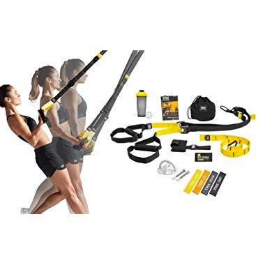 TRX All In One Home Gym Bundle: Includes All-In-One Suspension Trainer, Indoor & Outdoor Anchors, TRX XMount Wall Anchor, 4 Exercise Bands & Shaker Bottle​