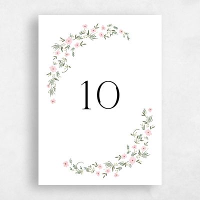 Light Pink Wedding Table Number - Lenora