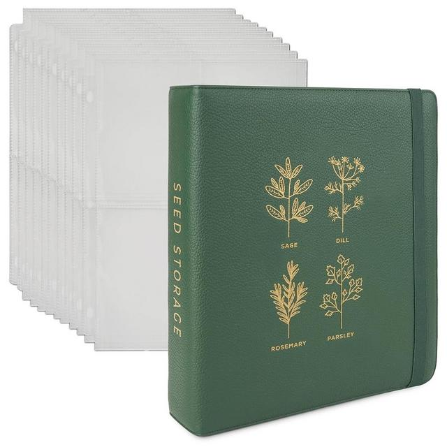 Seed Storage Organizer Binder - Seed Packet Organizer with 50 Pack Sheet Protectors that stores 200 Seed Envelopes. Seed Storage Binder delivering complete Seed Saving Kit for every Garden Lover.